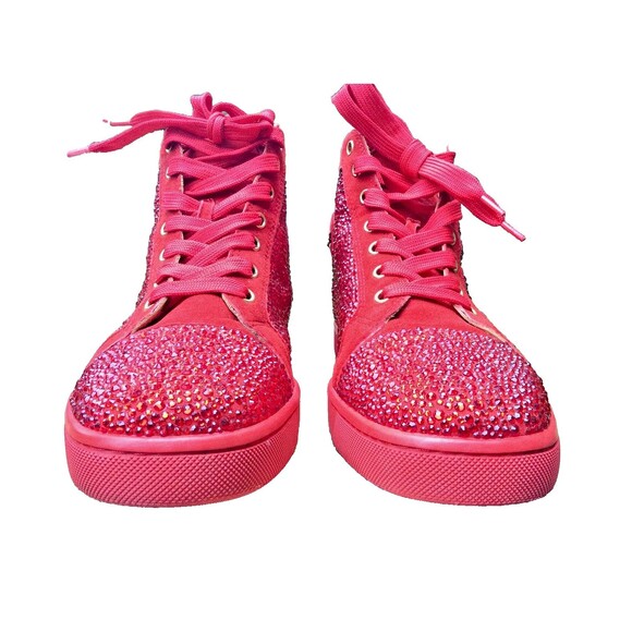 Christian Louboutin Sz 41 US 8 Red Crystal Pavot Suede Custom Strass Sneaker Men main image 7